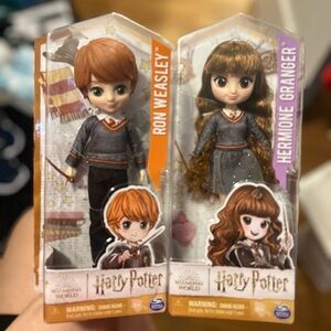 Harry Potter Ron Weasley & Hermione Granger Dolls - Grey School Uniforms